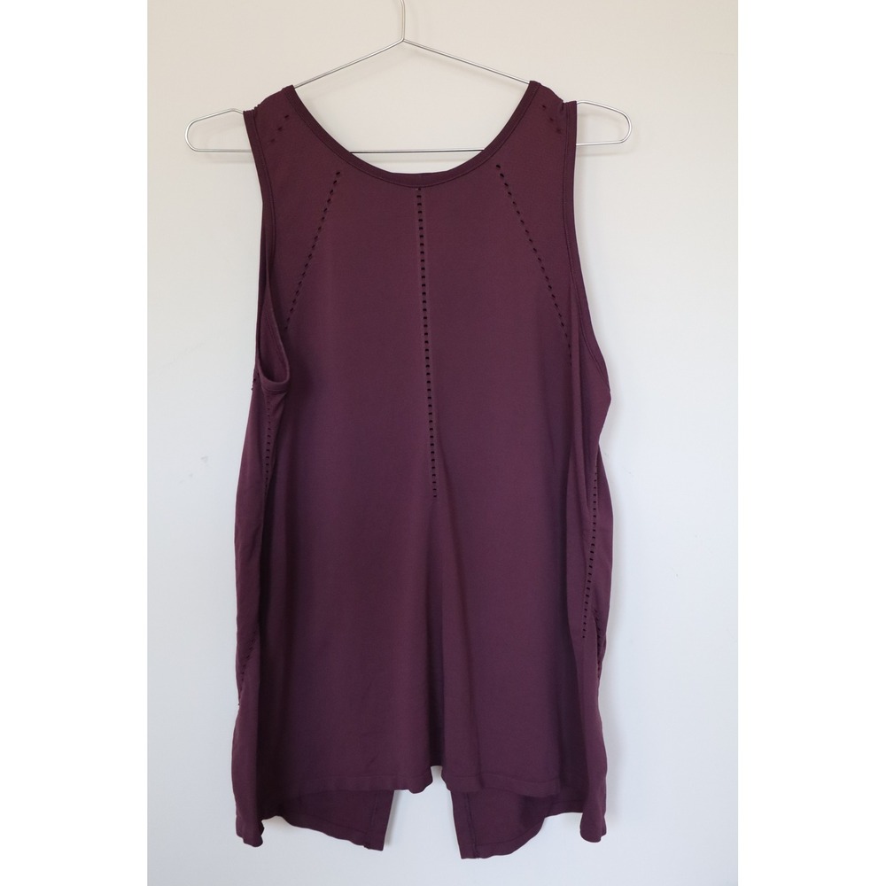 Athleta Womens Plum Purple Wrap Split Back Perforated Active Tank Top Size L - Picture 1 of 6